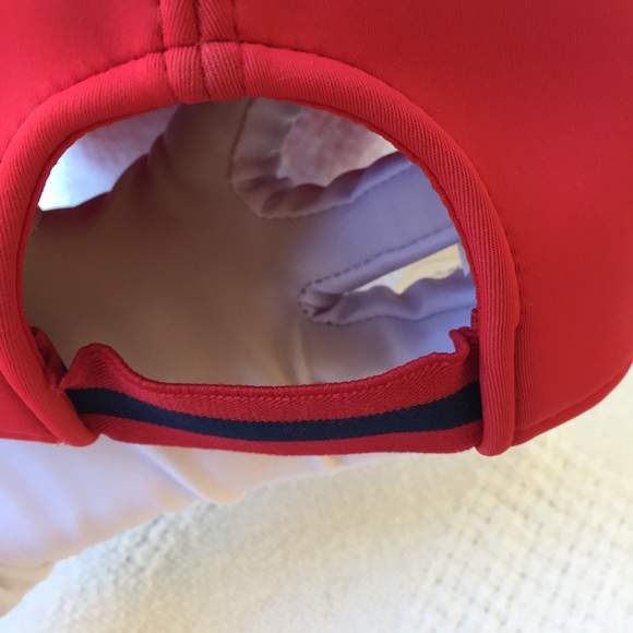 Hermes Atlantic Embossed H-Lift Neoprene Red Cap Hat New With Tag Size Large - Picture 14 of 16